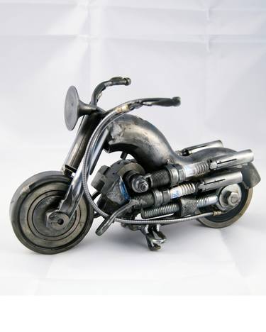 Motorcycle art metal sculpture thumb