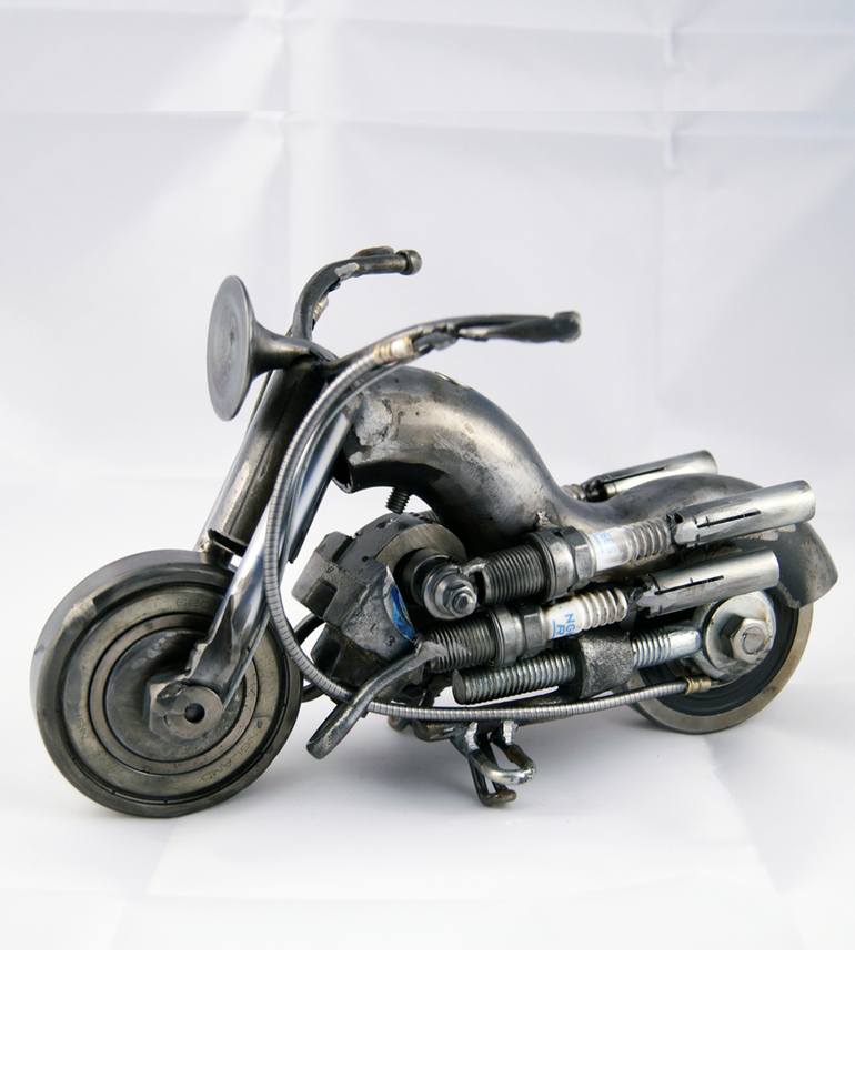 Original Fine Art Motorcycle Sculpture by Giannis Dendrinos