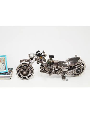 Saatchi Art Artist Giannis Dendrinos; Sculpture, “Motorcycle metal sculpture artwork decor for motorbike fan lovers” #art