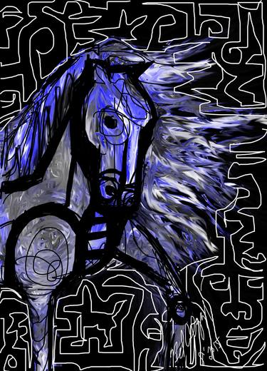 Print of Abstract Expressionism Horse Mixed Media by Belinda Colozzi