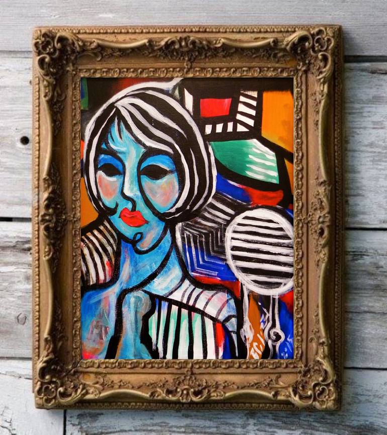 Original Abstract Portrait Painting by Belinda Colozzi