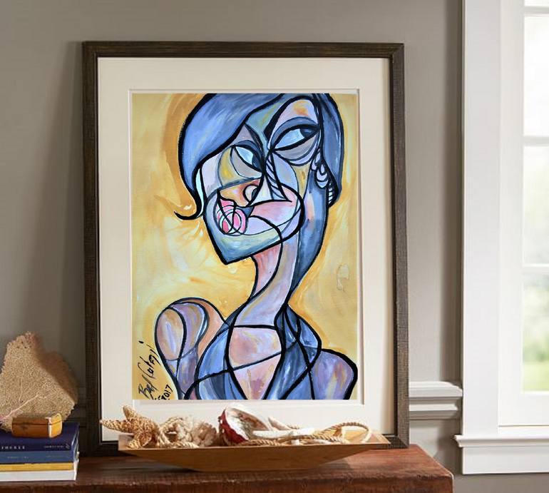 Original Abstract Expressionism Portrait Painting by Belinda Colozzi