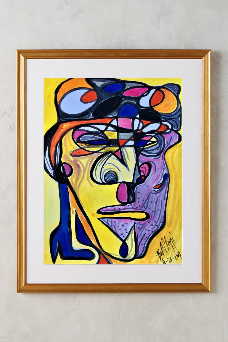 Original Cubism Portrait Painting by Belinda Colozzi