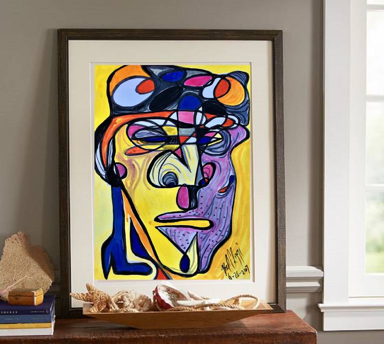 Original Cubism Portrait Painting by Belinda Colozzi