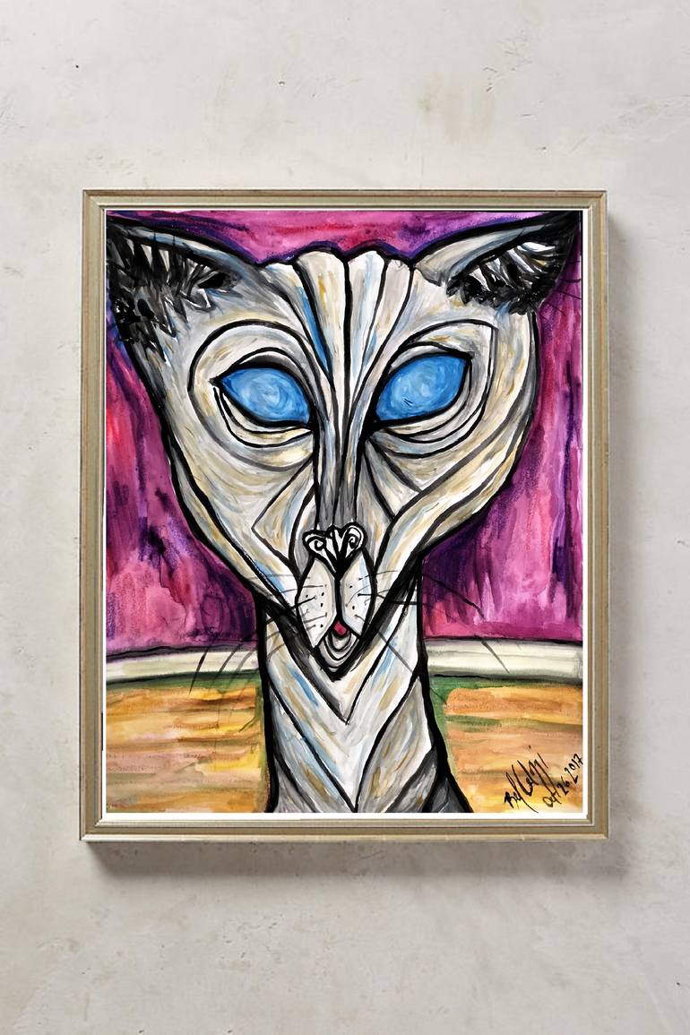 Original Cubism Animal Painting by Belinda Colozzi