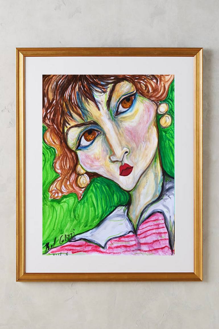 Original Expressionism Portrait Painting by Belinda Colozzi
