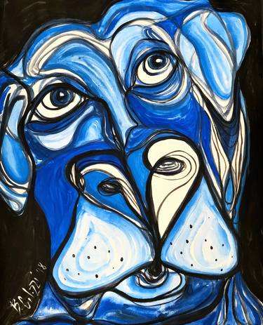 Original Expressionism Dogs Paintings by Belinda Colozzi