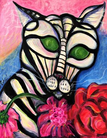 Print of Cats Paintings by Belinda Colozzi