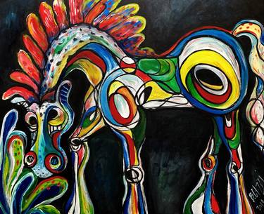 Original Abstract Animal Paintings by Belinda Colozzi