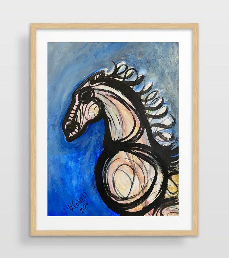 Original Abstract Expressionism Horse Painting by Belinda Colozzi