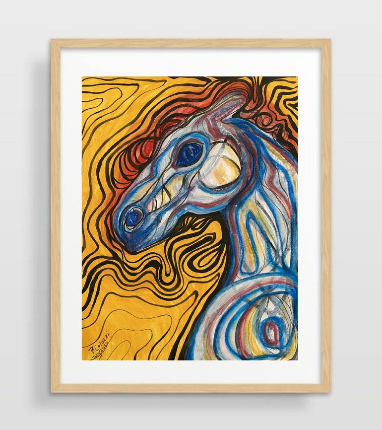 Original Expressionism Horse Painting by Belinda Colozzi