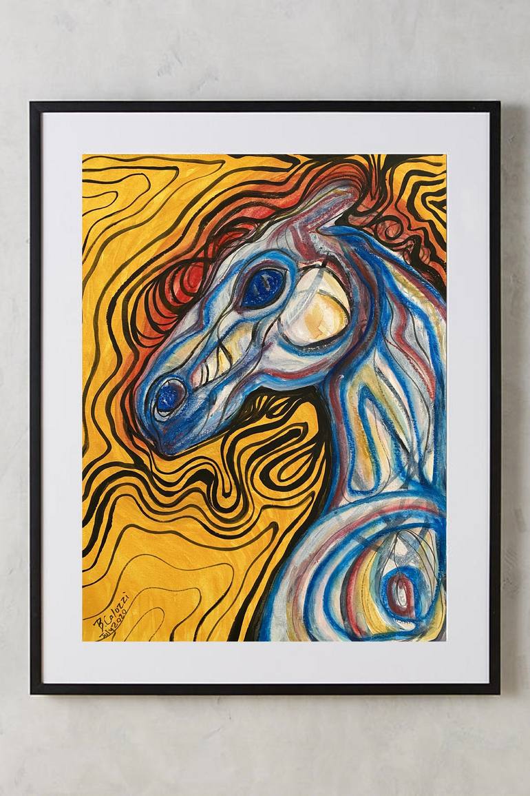 Original Expressionism Horse Painting by Belinda Colozzi