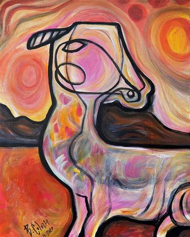 Print of Cubism Animal Paintings by Belinda Colozzi