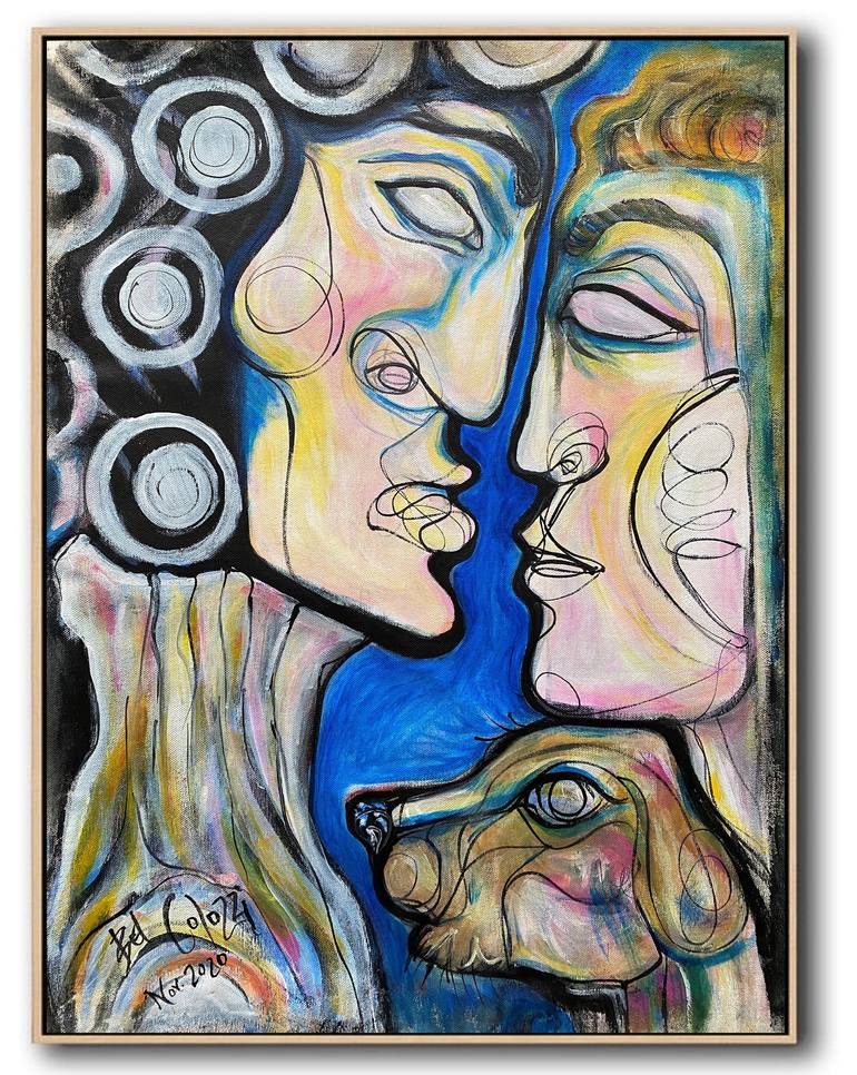 Original Expressionism Love Painting by Belinda Colozzi