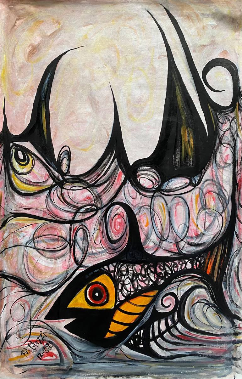 Original Abstract Expressionism Animal Painting by Belinda Colozzi