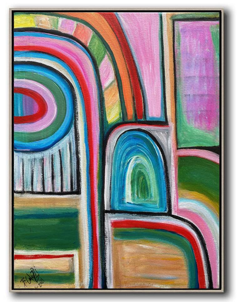 Original Abstract Architecture Painting by Belinda Colozzi