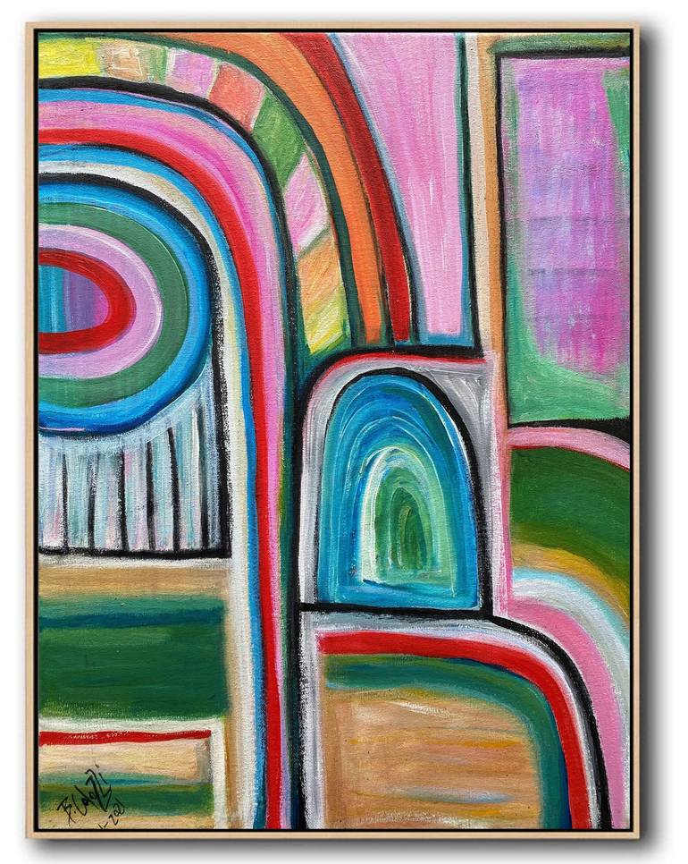 Original Abstract Architecture Painting by Belinda Colozzi
