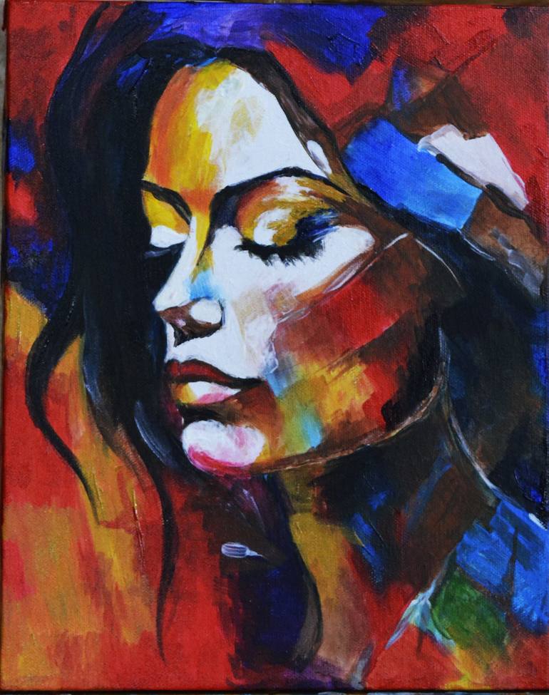 Original Abstract Women Painting by david sirbiladze