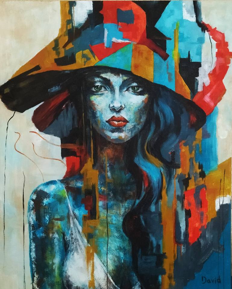 Original Abstract Women Painting by david sirbiladze