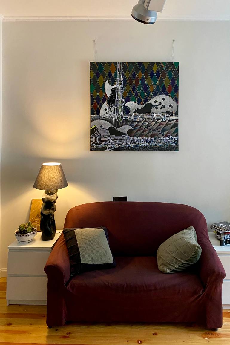 Original Abstract Music Painting by Viktor M Georgiev