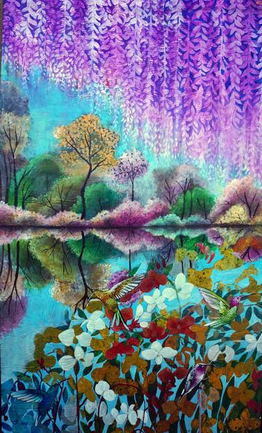 Original Abstract Botanic Painting by Sabrina J Squires