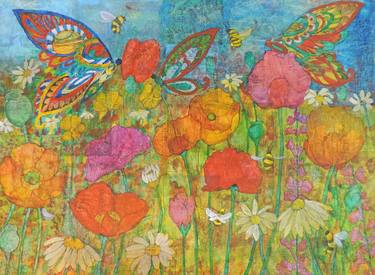 Original Floral Collage by Sabrina J Squires