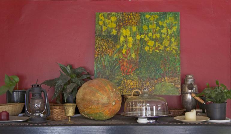 Original Abstract Botanic Painting by Sabrina J Squires