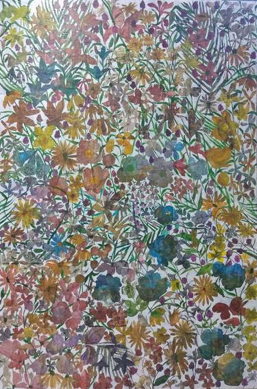 Original Abstract Floral Collage by Sabrina J Squires