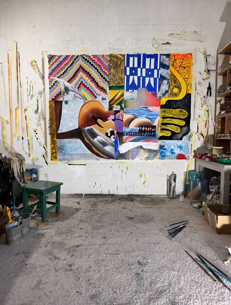 Original Abstract Painting by Janos Huszti