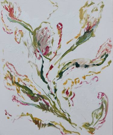 Print of Expressionism Floral Paintings by János Huszti