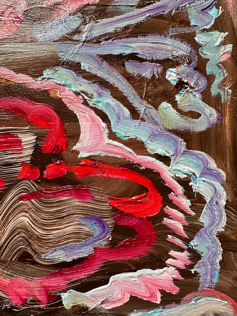 Original Expressionism Floral Painting by Janos Huszti