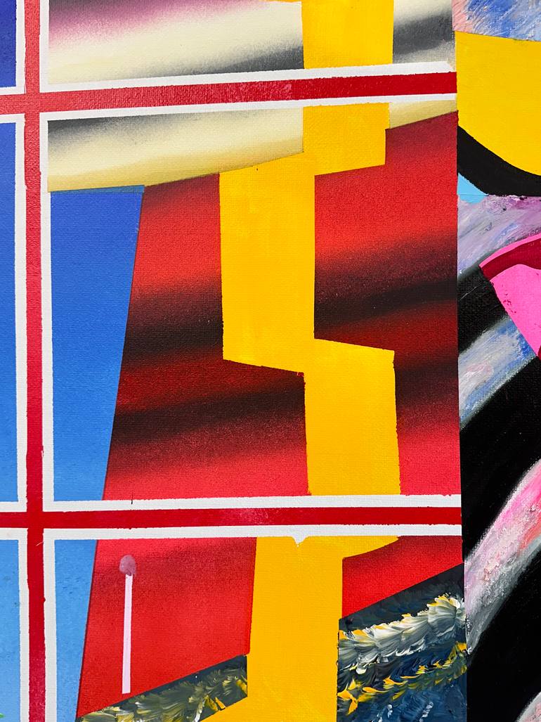 Original Abstract Painting by Janos Huszti