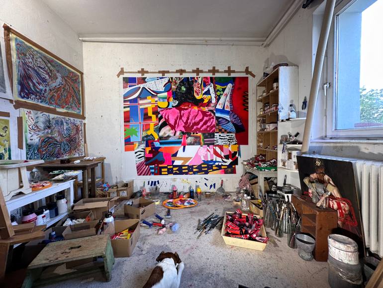 Original Abstract Painting by Janos Huszti