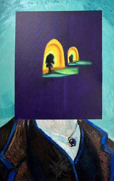 Original Conceptual Humor Paintings by János Huszti