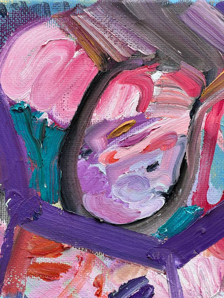 Original Abstract Expressionism Fantasy Painting by Janos Huszti
