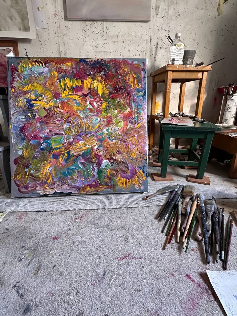 Original Abstract Painting by Janos Huszti