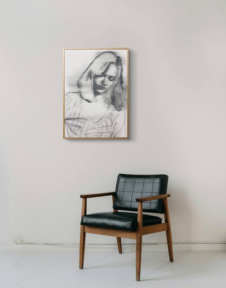 Original Portraiture Women Painting by Janos Huszti