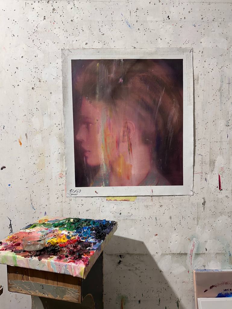 Original Conceptual People Painting by Janos Huszti