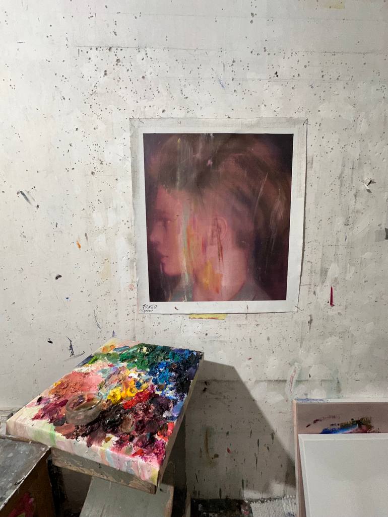 Original Conceptual People Painting by Janos Huszti