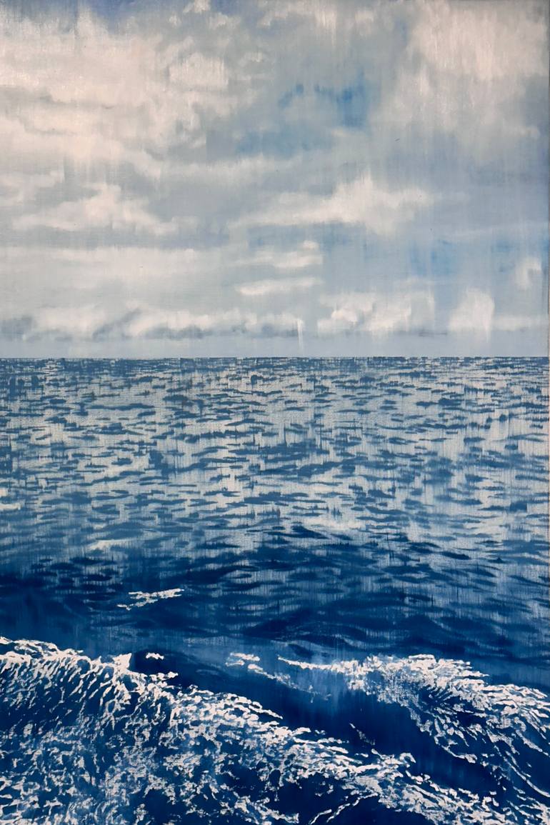 Print of Contemporary Ocean Painting by Janos Huszti