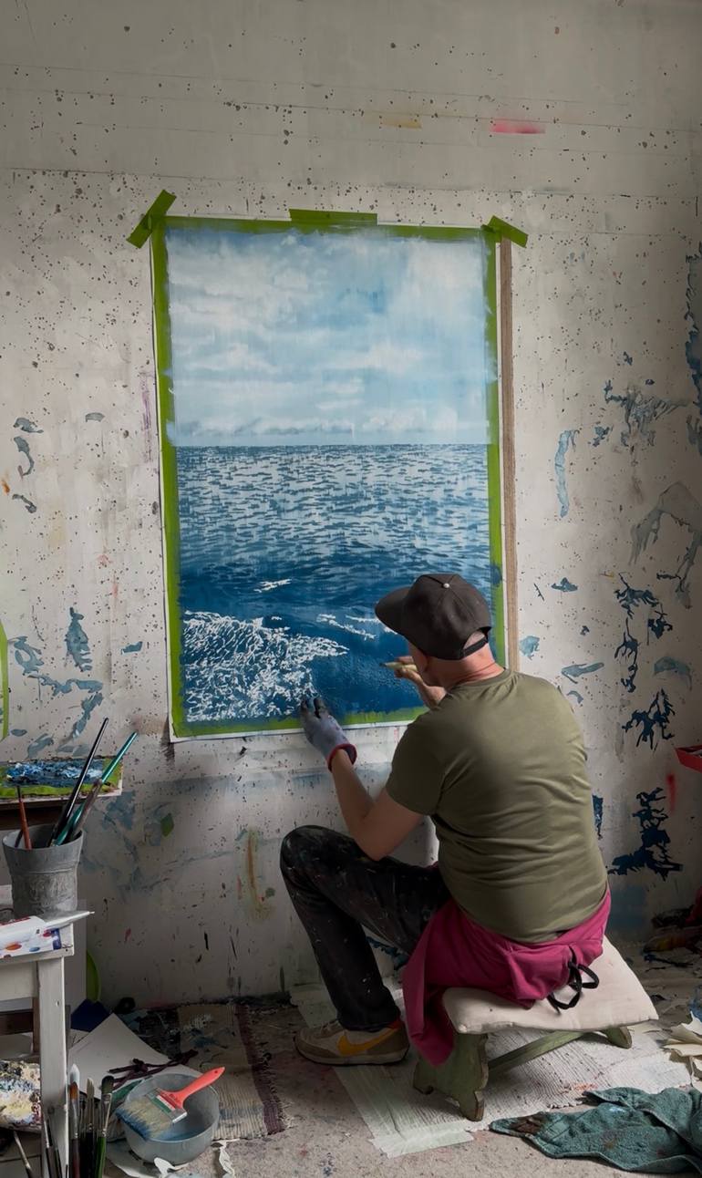 Original Contemporary Ocean Painting by Janos Huszti