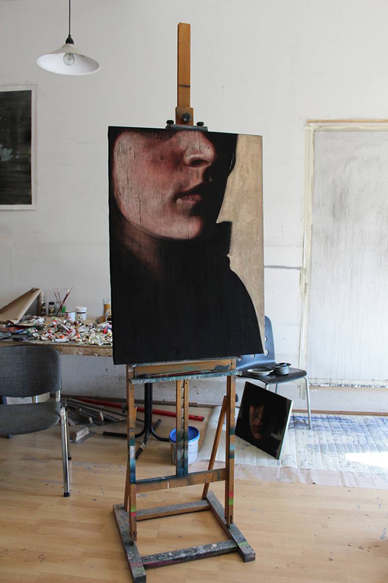 Original Conceptual People Painting by Janos Huszti