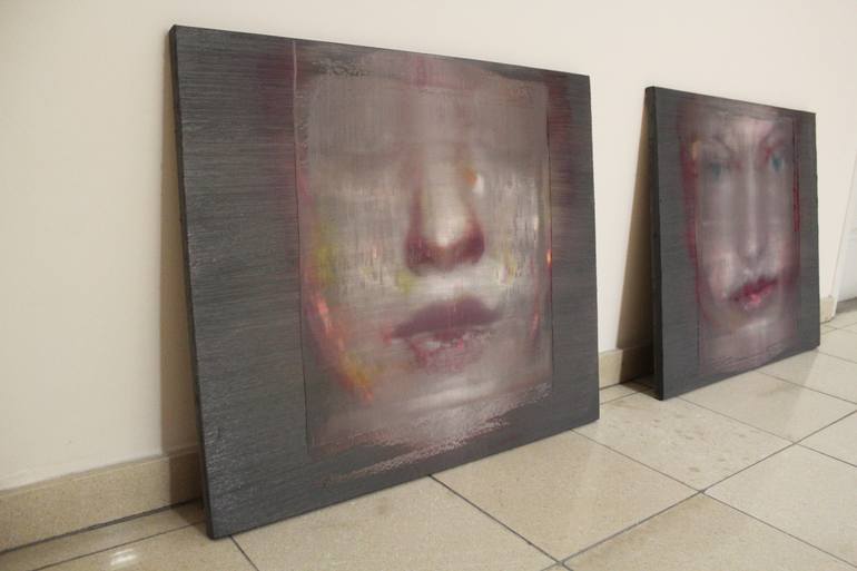 Original Conceptual People Painting by Janos Huszti