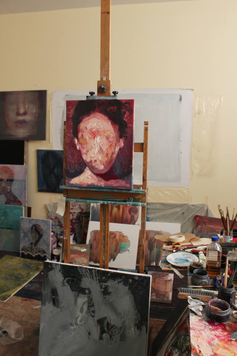 Original Conceptual People Painting by Janos Huszti