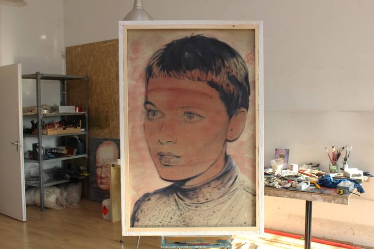 Original Conceptual Portrait Painting by János Huszti