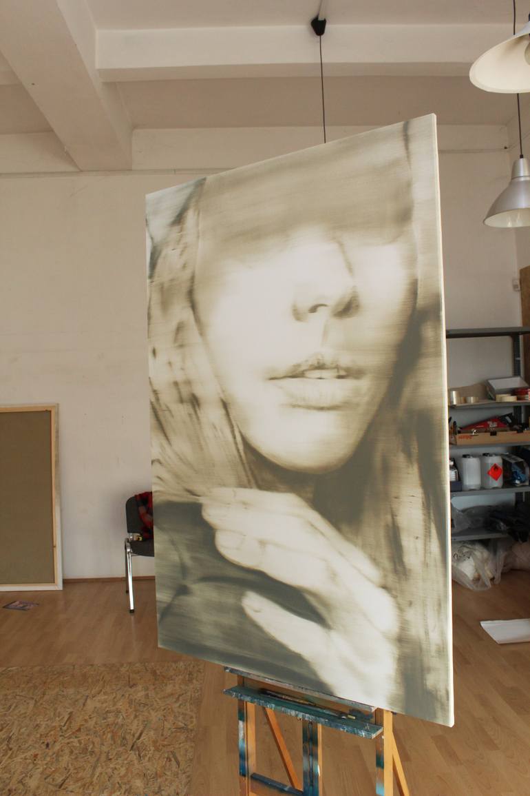 Original Conceptual People Painting by Janos Huszti