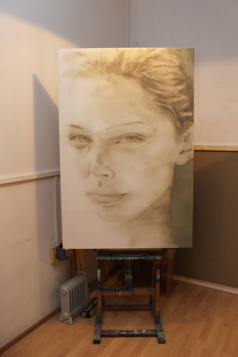 Original Conceptual Portrait Painting by János Huszti