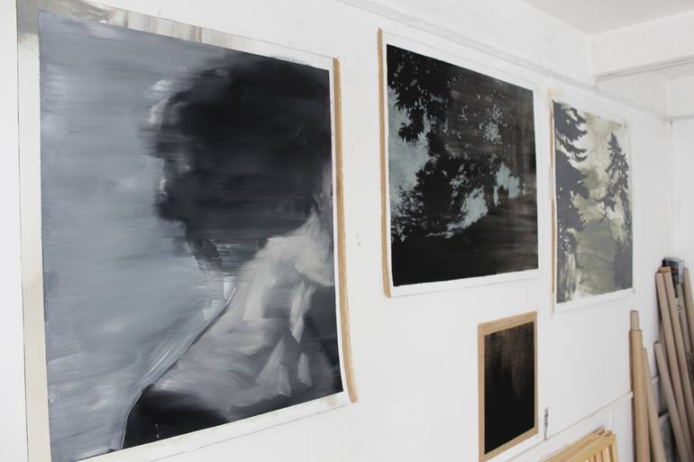 Original Conceptual People Painting by Janos Huszti