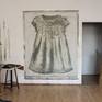Painted a grey basic flowed by thinner.
After drying painted the little girl's cloth.
Large size.
80x65 inch.
Oil on canvas