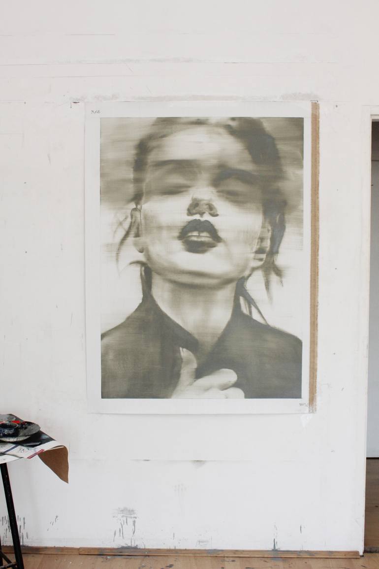 Original Conceptual Portrait Painting by Janos Huszti